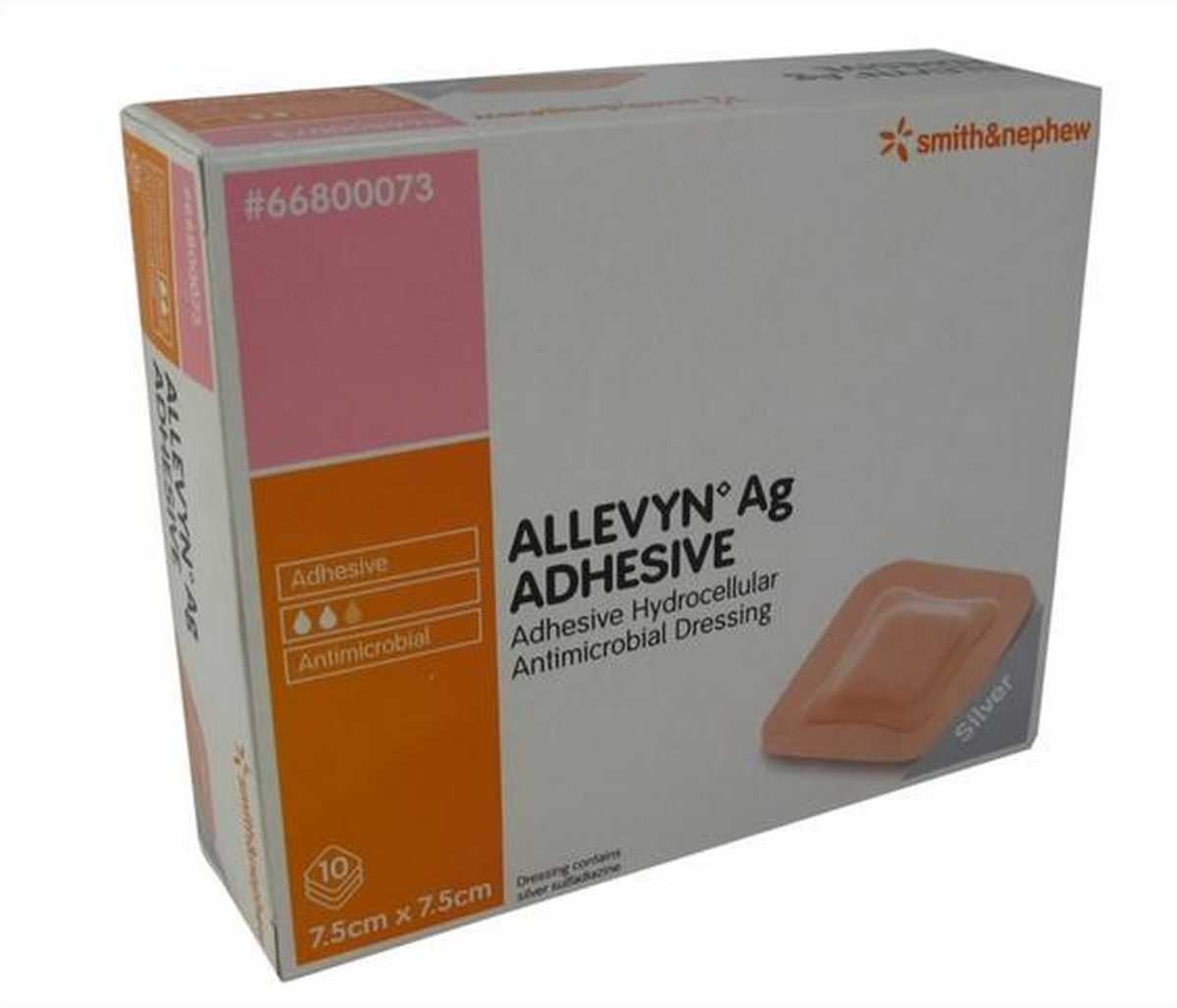 Smith and Nephew Allevyn Ag Adhesive Wound Dressing 7.5cm x 7.5cm (Single)