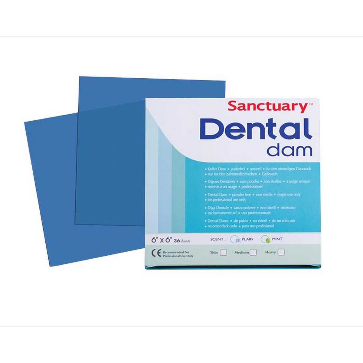 St John New Zealand Sanctuary Dental Dam 6 X 6 Blue Medium Strength