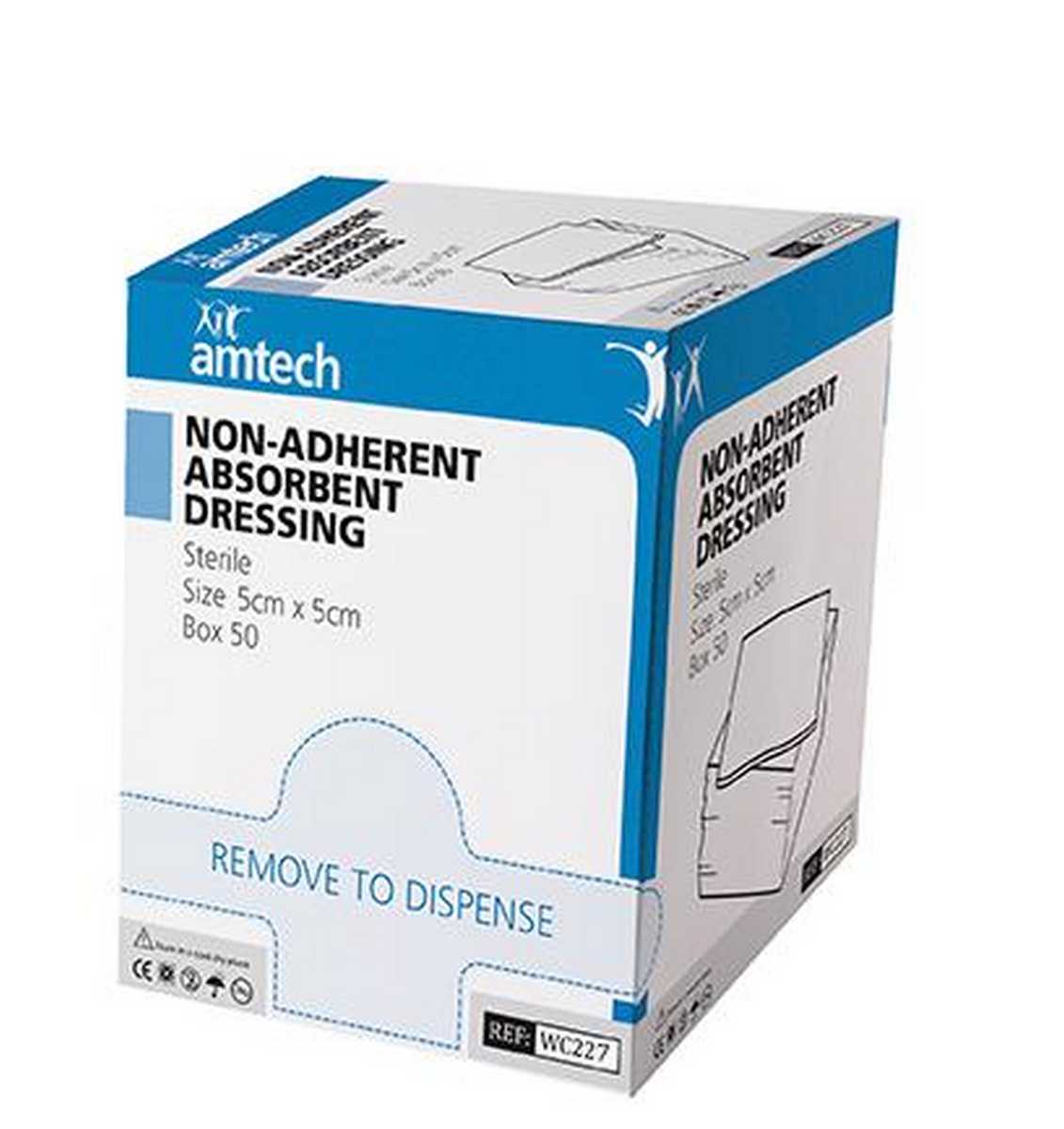 Amtech Non-Adherent Dressing 10cm x 10cm (Box 50)