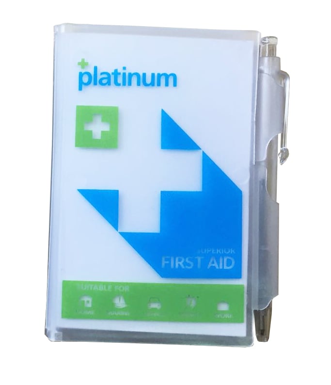 Platinum Notebook with Pen in Plastic Cover