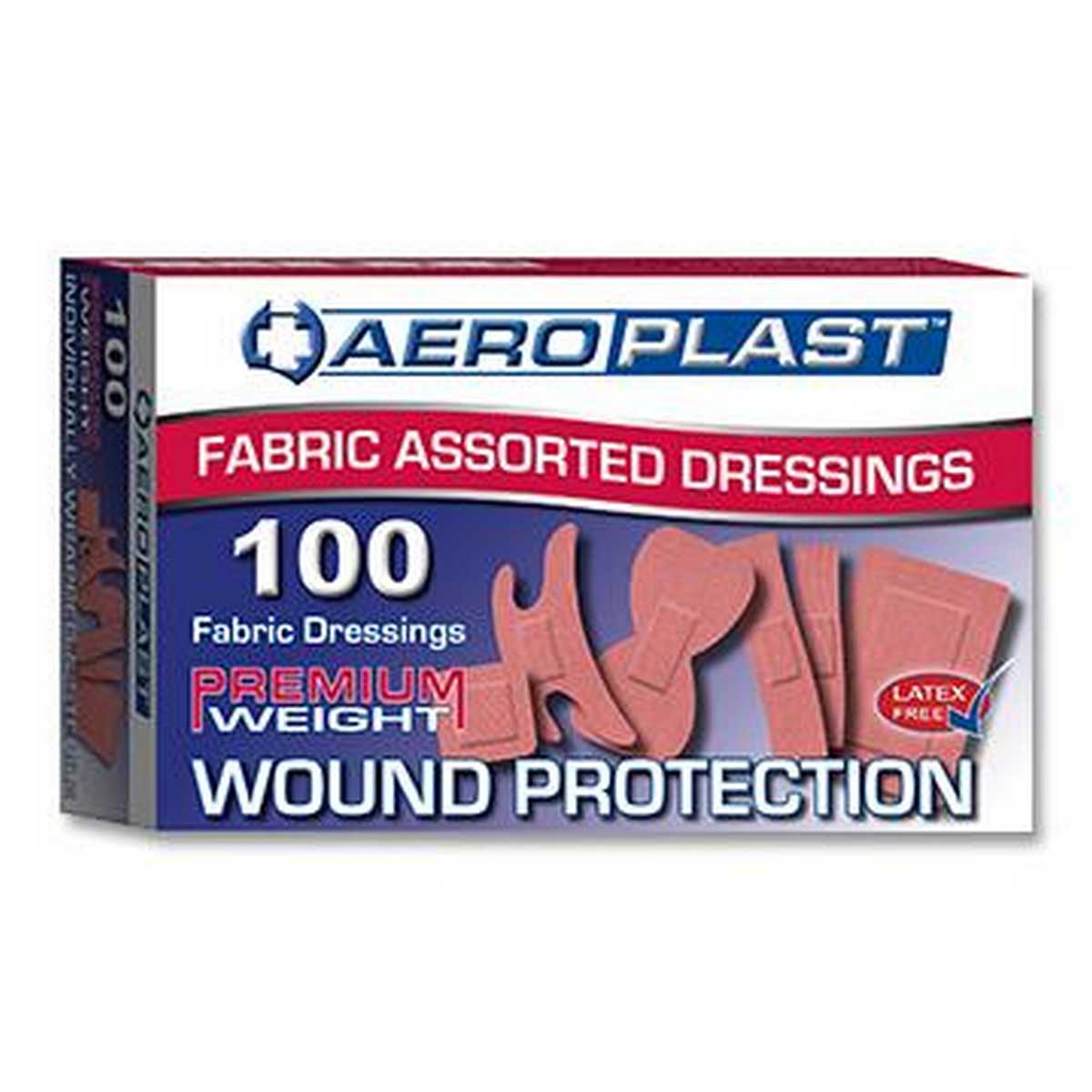 Aeroplast Fabric Plasters Assorted Shapes (Box 100)