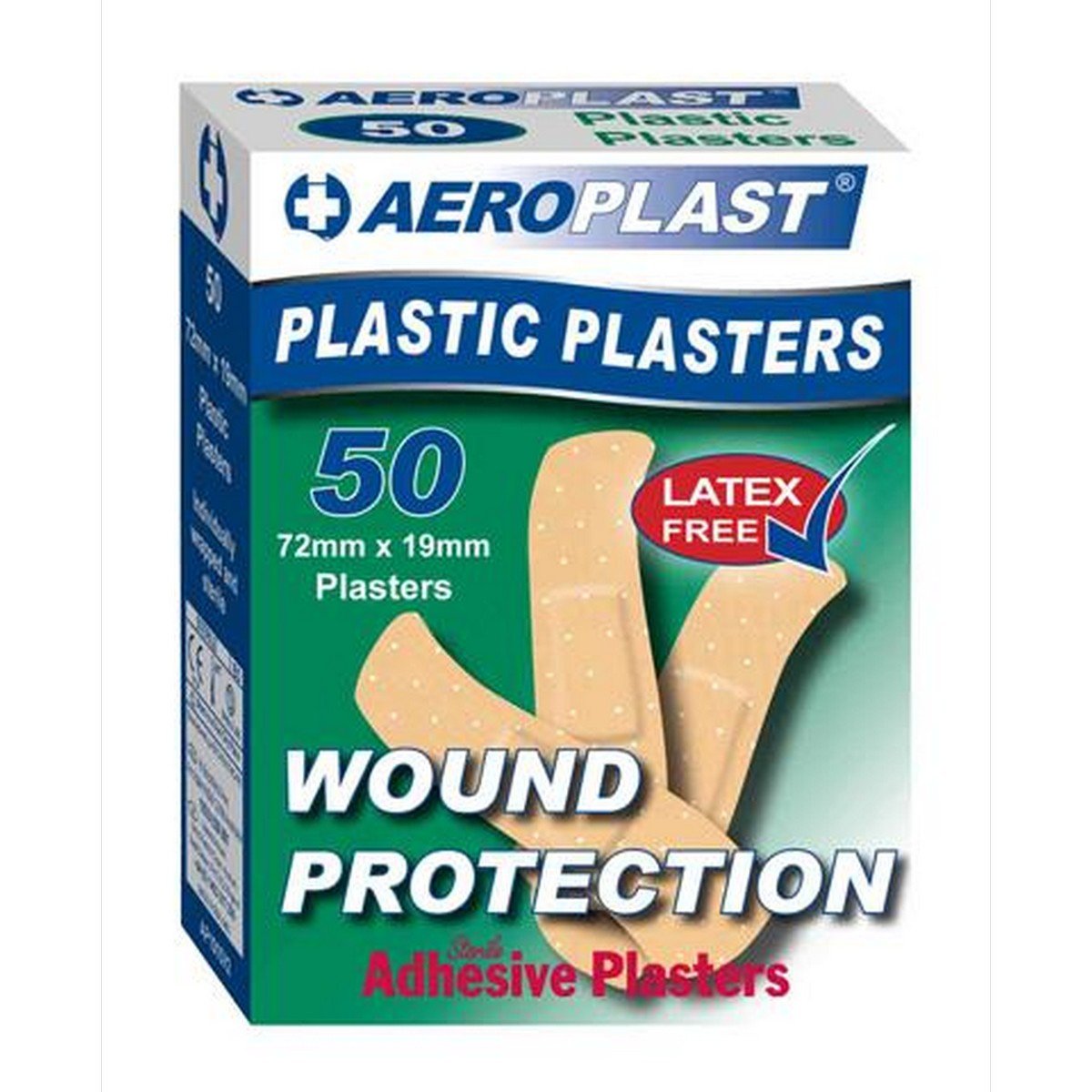 Aeroplast Plastic Plasters 72mm x 19mm (Box 100)