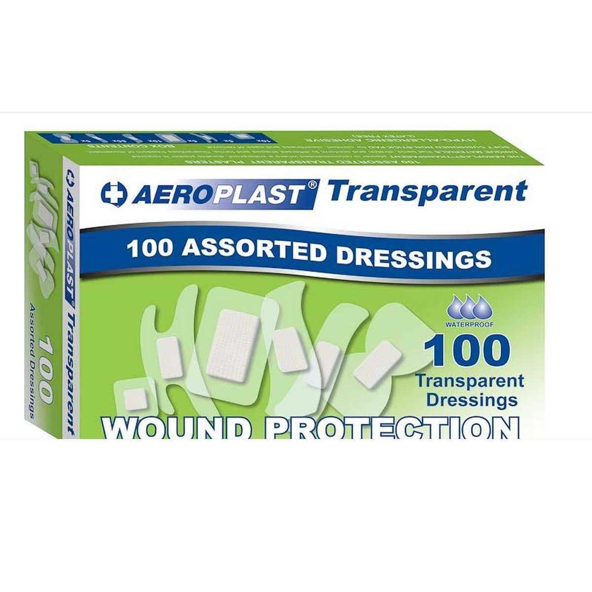 Aeroplast Transparent Plasters Assorted Shapes (Box 100)