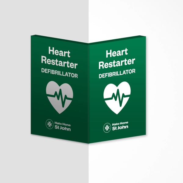 Defibrillator Corner Sign