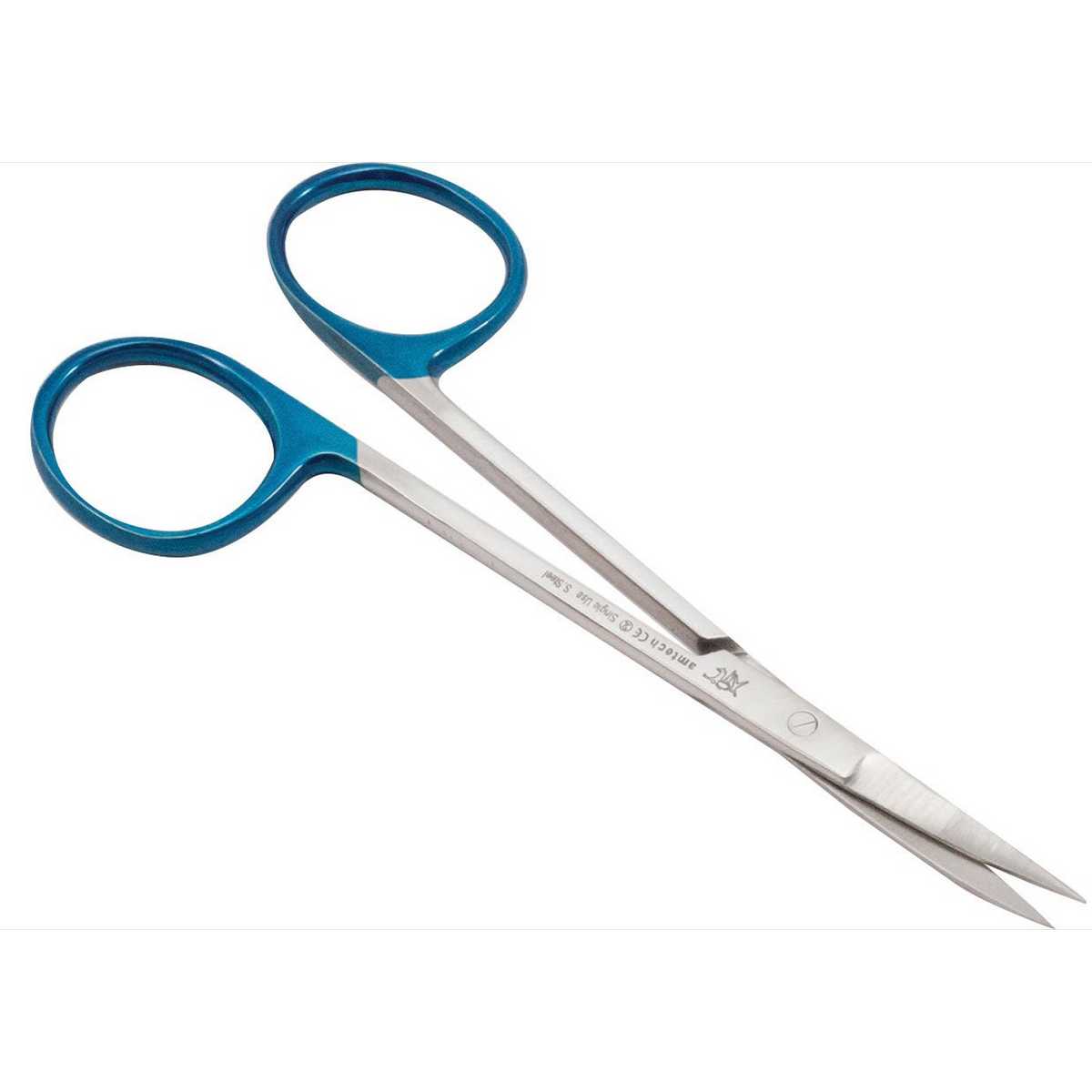 Iris Scissors Straight Sharp Sharp Sterile Single Use Blue Ends 11.5cm