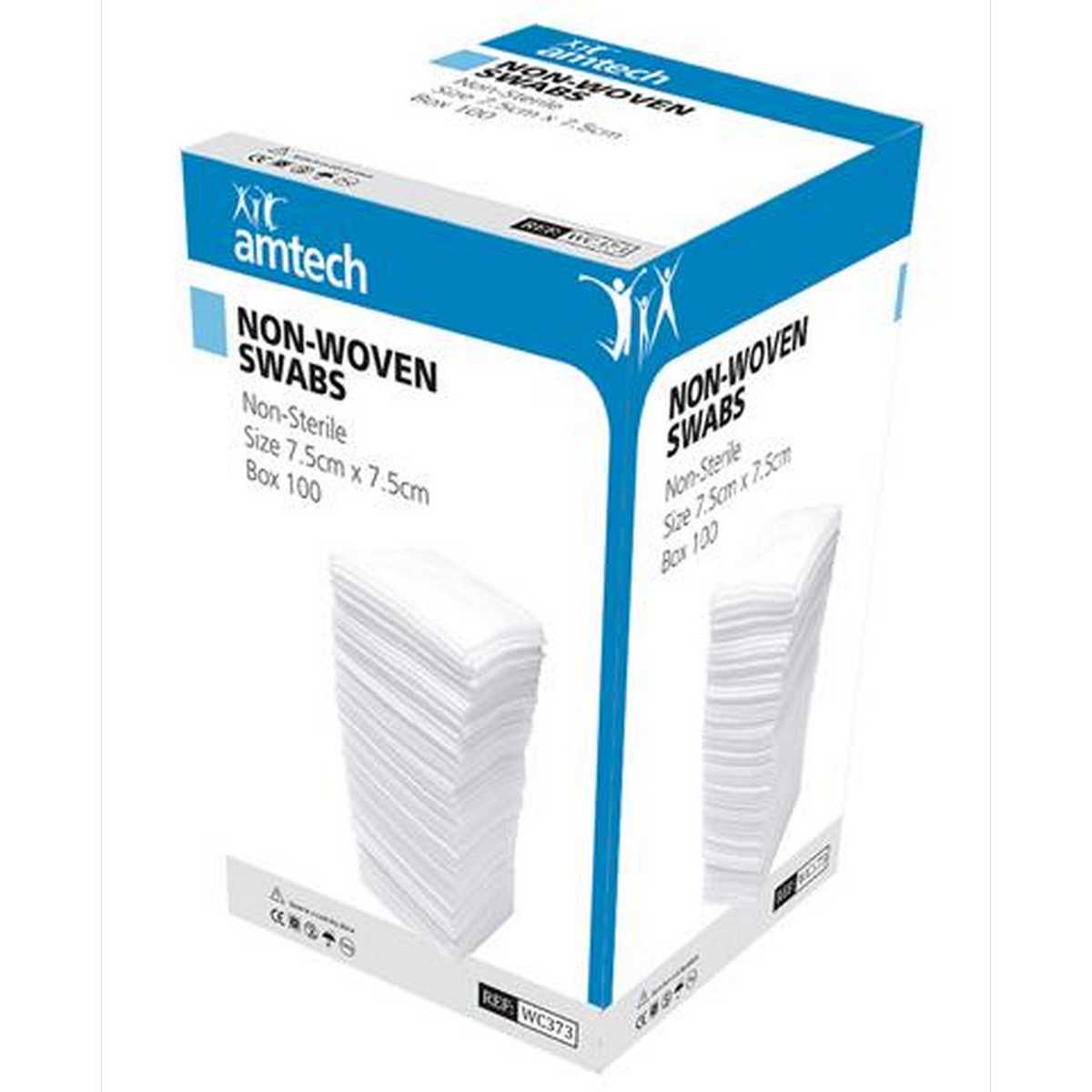 Amtech Non Woven Gauze Swabs 4ply Non Sterile 10cm x 10cm (Pack 100)