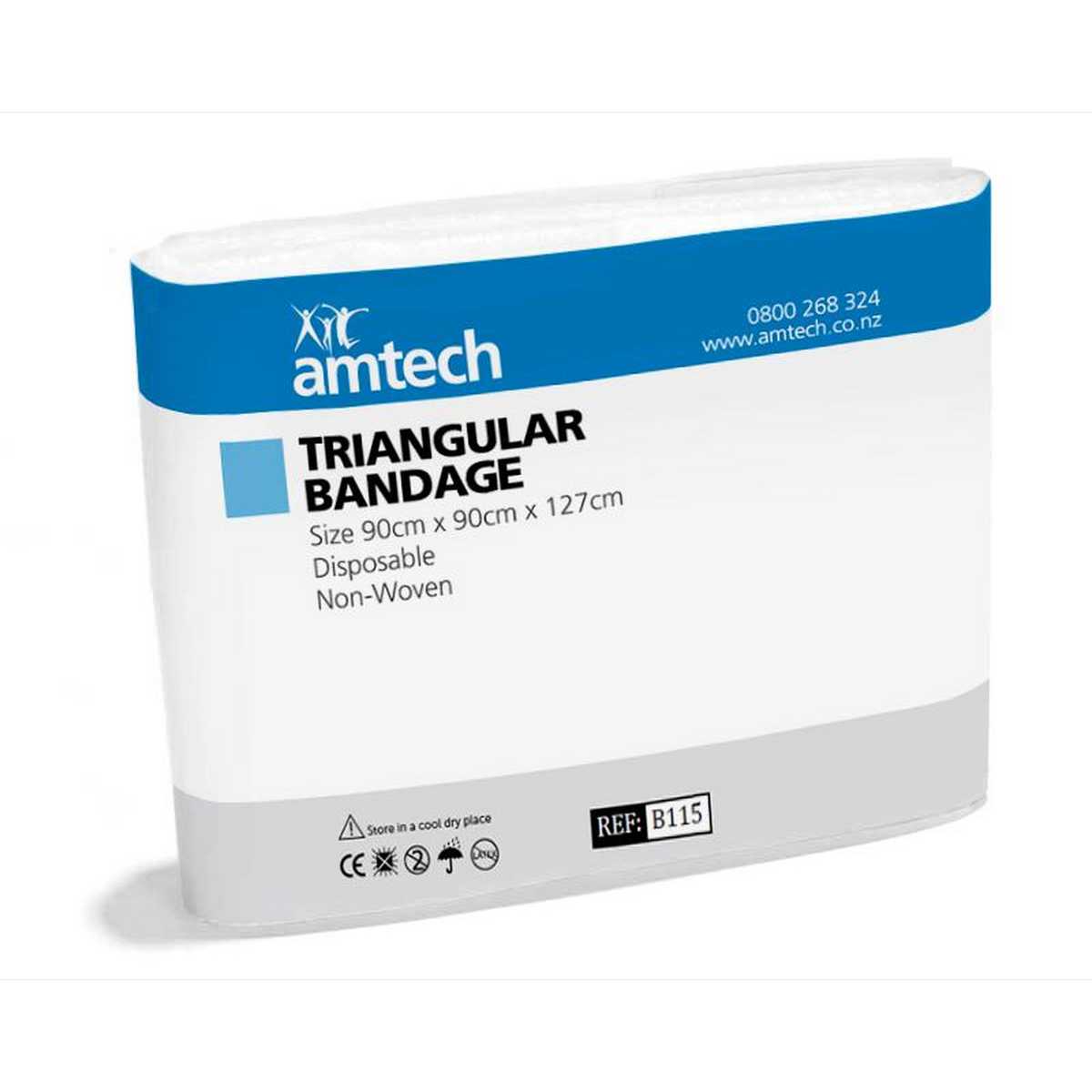 Amtech Triangular Bandage Disposable 90 x 90 x 127cm (Single)